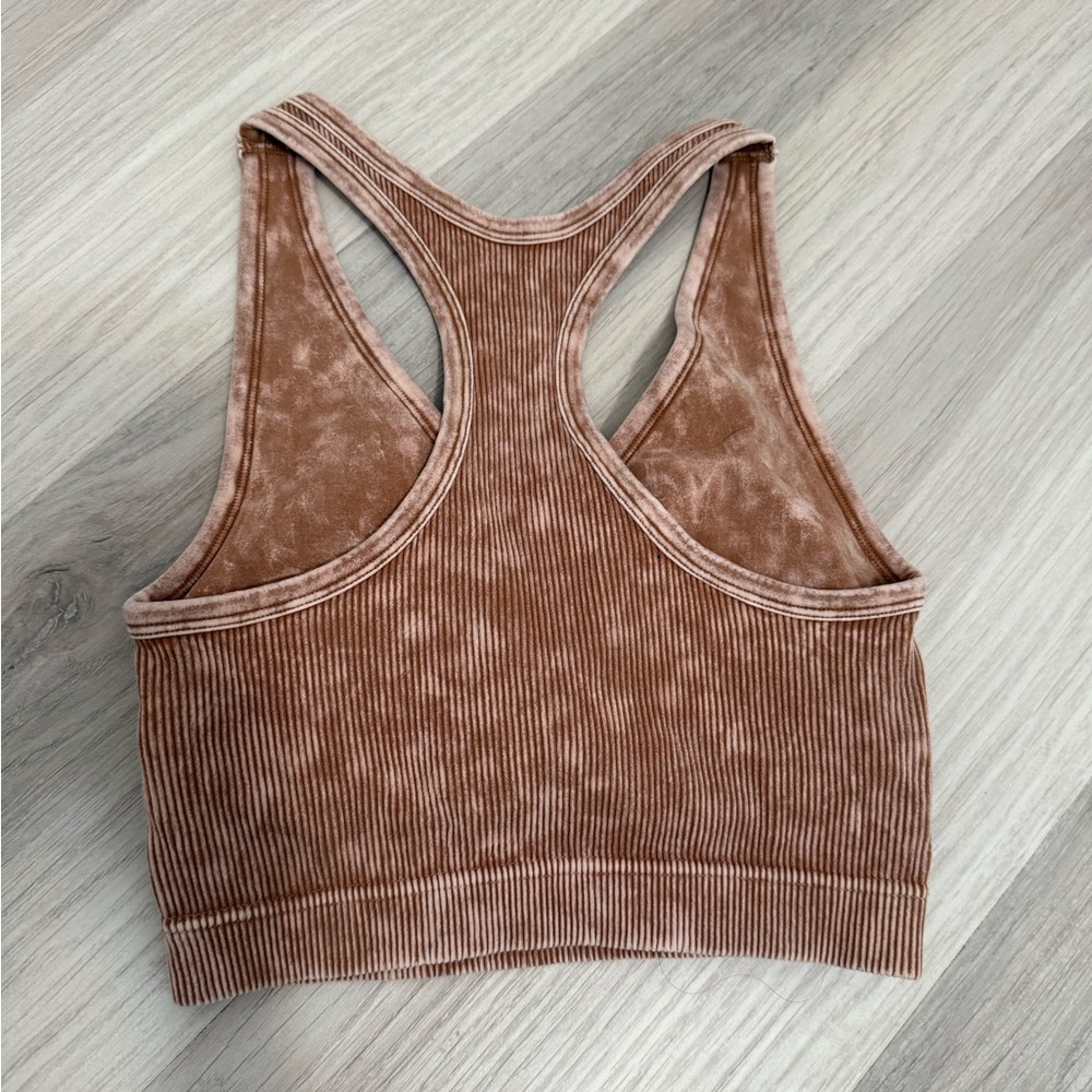 Zenana Tan Ribbed Tank Top - Picture 3 of 7